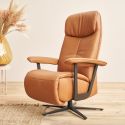 Fauteuil relax manuel EASYSWING 7357 en cuir 22 Bright de la marque HIMOLLA