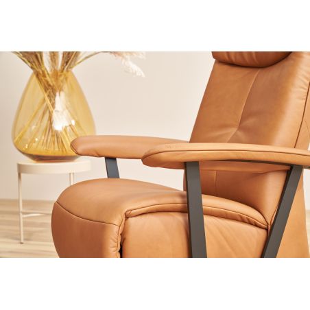 Fauteuil relax manuel EASYSWING 7357 en cuir 22 Bright de la marque HIMOLLA