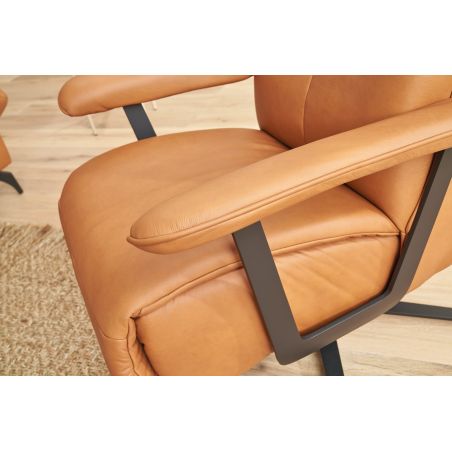 Fauteuil relax électrique releveur 2 moteurs EASYSWING 7357 en cuir 22 Bright de la marque HIMOLLA