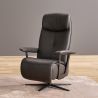 Fauteuil relax électrique releveur 1 moteur EASYSWING 7357 en cuir 35 Onyx de la marque HIMOLLA