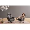 Fauteuil relax électrique releveur 1 moteur EASYSWING 7357 en cuir 35 Onyx de la marque HIMOLLA
