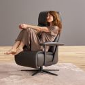 Fauteuil relax électrique releveur 2 moteurs EASYSWING 7357 en cuir 35 Onyx de la marque HIMOLLA