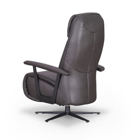 Fauteuil relax manuel EASYSWING 7357 en cuir 35 Onyx de la marque HIMOLLA