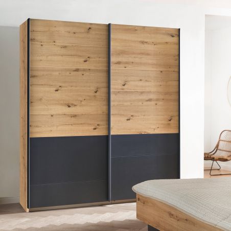 Armoire 181 cm YANIS avec 2 portes coulissantes