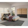 Chambre adulte YANIS avec armoire portes coulissantes 226 cm et lit 160 cm