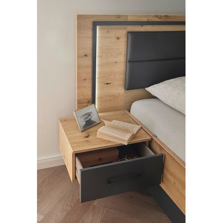 Chambre adulte YANIS avec armoire portes coulissantes 226 cm et lit 160 cm