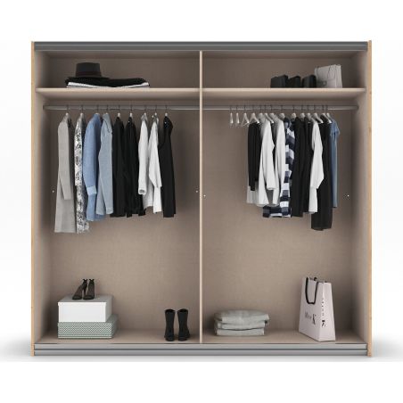 Chambre adulte YANIS avec armoire portes coulissantes 226 cm et lit 160 cm