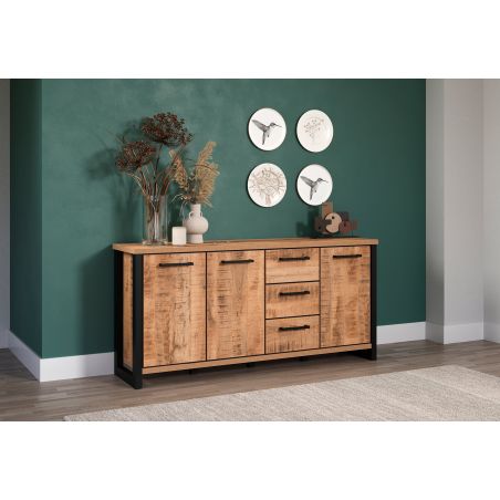 Buffet 180 cm MABEL avec 3 portes et 3 tiroirs