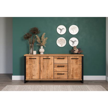 Buffet 180 cm MABEL avec 3 portes et 3 tiroirs
