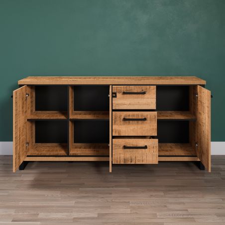 Buffet 180 cm MABEL avec 3 portes et 3 tiroirs