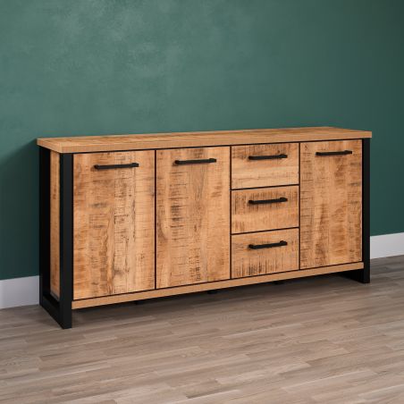 Buffet 180 cm MABEL avec 3 portes et 3 tiroirs
