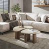 Set de 2 tables basses ARMAND en céramique finition travertin 1