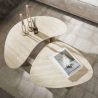 Set de 2 tables basses ARMAND en céramique finition travertin 1