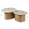 Set de 2 tables basses ARMAND en céramique finition travertin - forme de galet