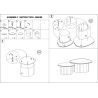 Set de 2 tables basses ARMAND en céramique finition travertin - forme de galet