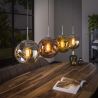 Suspension SOLARIA de style industriel avec 4 ampoules incluses