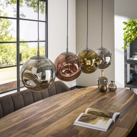 Suspension SOLARIA de style industriel avec 4 ampoules incluses