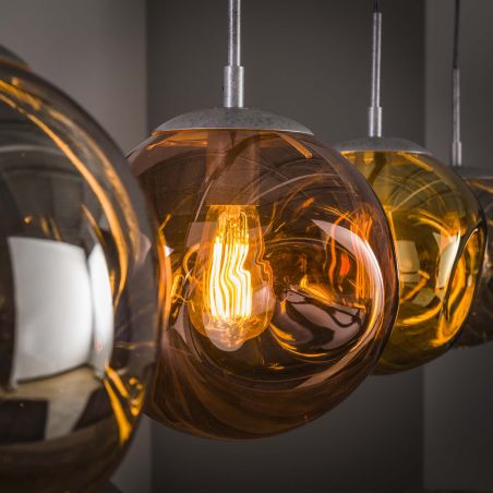Suspension SOLARIA de style industriel avec 4 ampoules incluses