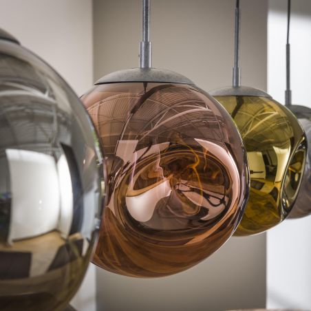 Suspension SOLARIA de style industriel avec 4 ampoules incluses