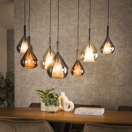 Suspension LYRA de style contemporain avec 7 ampoules incluses