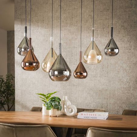 Suspension LYRA de style contemporain avec 7 ampoules incluses