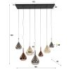 Suspension LYRA de style contemporain avec 7 ampoules incluses