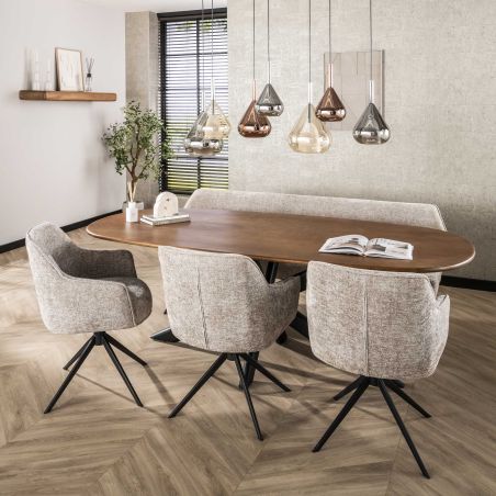 Suspension LYRA de style contemporain avec 7 ampoules incluses