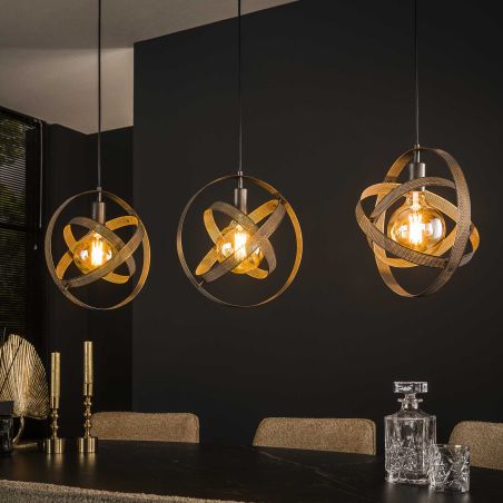 Suspension KORELL de style industriel avec 3 ampoules incluses