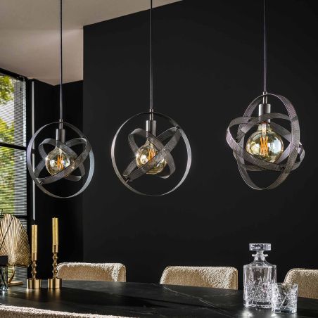 Suspension KORELL de style industriel avec 3 ampoules incluses