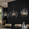 Suspension KORELL de style industriel avec 3 ampoules incluses