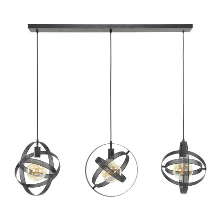 Suspension KORELL de style industriel avec 3 ampoules incluses