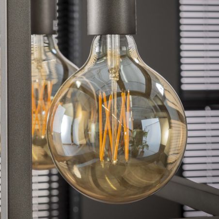 Suspension KORELL de style industriel avec 3 ampoules incluses