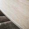Table ovale SILAS 215 cm en céramique 3D travertin avec piètement en métal