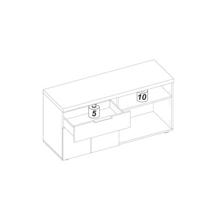 Bureau d'angle AURELIA en blanc brillant et décor chêne cadiz