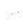 Bureau d'angle AURELIA en blanc brillant et décor chêne cadiz