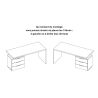 Bureau droit 160 cm AURELIA avec 3 tiroirs en blanc brillant et décor chêne cadiz