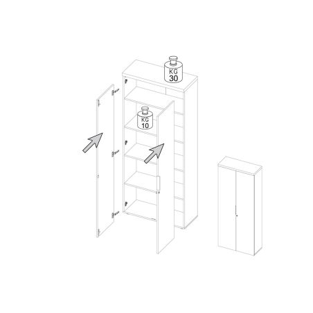 Armoire de bureau 2 portes AURELIA hauteur 190 cm