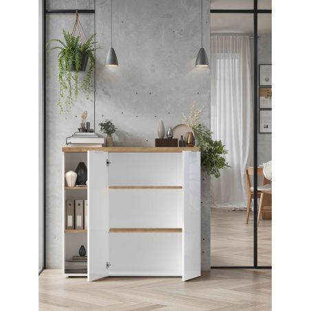 Armoire de bureau 120 cm AURELIA avec 2 portes et 3 niches