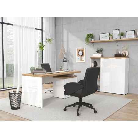 Armoire de bureau 120 cm AURELIA avec 2 portes et 3 niches