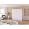 Armoire 4 portes 181 cm OBERON en décor blanc mat avec accessoires intérieurs inclus