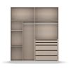 Armoire 4 portes 181 cm OBERON en décor blanc mat avec accessoires intérieurs inclus