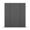 Armoire 4 portes 181 cm OBERON en décor gris métal avec accessoires intérieurs inclus