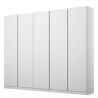 Armoire 5 portes 226 cm OBERON en décor blanc mat avec accessoires intérieurs inclus