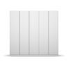 Armoire 5 portes 226 cm OBERON en décor blanc mat avec accessoires intérieurs inclus