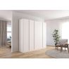 Armoire 5 portes 226 cm OBERON en décor blanc mat avec accessoires intérieurs inclus