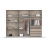 Armoire 6 portes 271 cm OBERON en décor verre brillant blanc avec accessoires intérieurs inclus