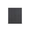 Armoire 181 cm BLISS avec 4 portes et 1 tiroir en décor gris métal mat