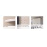Armoire 181 cm BLISS avec 2 portes pleines, 2 portes miroirs et 1 tiroir en décor blanc mat et chêne artisan
