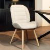 Chaise MILIE en tissu avec pieds bois massif naturel - 3 coloris possibles