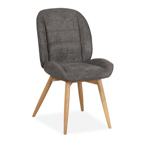 Chaise MILIE en tissu avec pieds bois massif naturel - 3 coloris possibles